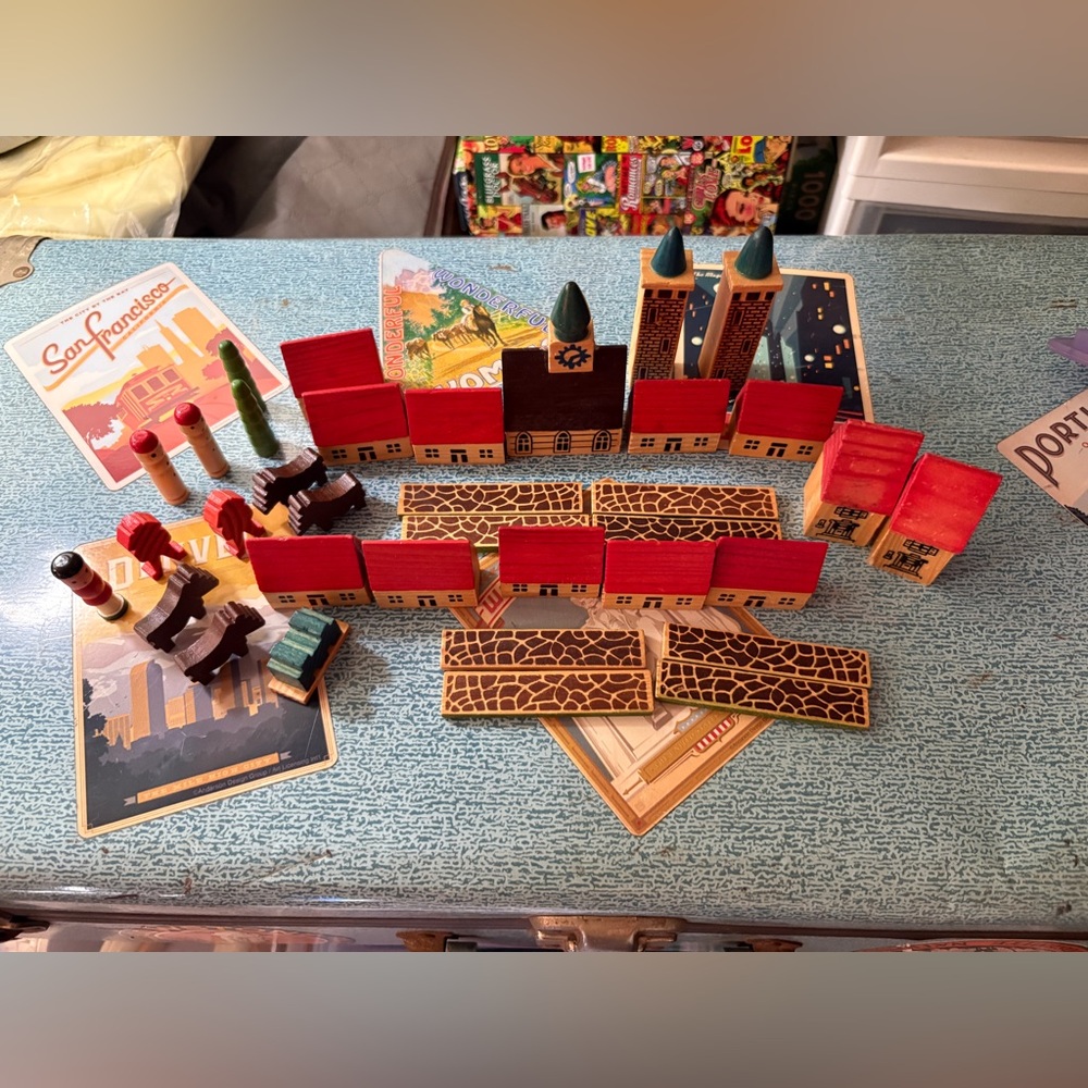 German Seiffen Erzgebirge Boxed Figural Toys Putz, Buildings, Trees & Fence, OLD